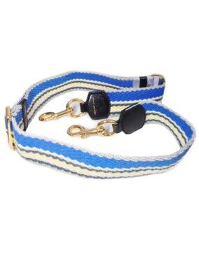 Marc Jacobs Blue Yellow Grey Adjustable Woven & Leather Shoulder Bag Strap
